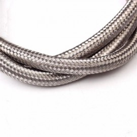 Universal 20ft AN-6 Silver Nylon Braided Hose with 10pcs Red & Blue Hose Ends