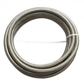 6AN 15ft Universal Stainless Steel Nylon Braided Fuel Hose Silver