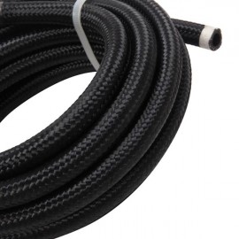 6AN 16-Foot Universal Stainless Steel Braided Fuel Hose Black