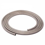 6AN 10Ft General Type Stainless Steel Braided Fuel Hose Silver