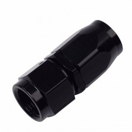 6AN Universal Type Straight Swivel Hose End for Braided Fuel Hose Black