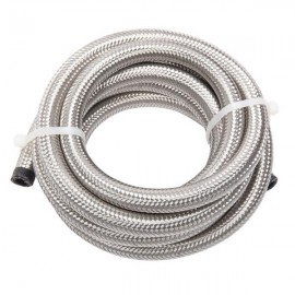8AN 10-Foot Universal Stainless Steel Braided Fuel Hose Silver