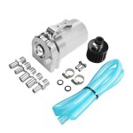 300ml Cylinder Aluminum Engine Oil Catch Can Tank Reservoir Breather Filter Kit Silver