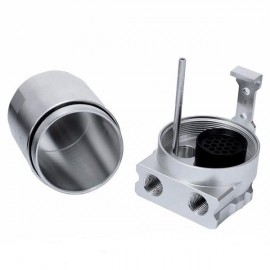 300ml Cylinder Aluminum Engine Oil Catch Can Tank Reservoir Breather Filter Kit Silver